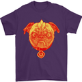 Pug Finger Flip Offensive Funny Dog Mens T-Shirt Cotton Gildan Purple