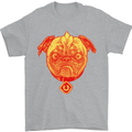 Pug Finger Flip Offensive Funny Dog Mens T-Shirt Cotton Gildan Sports Grey