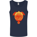 Pug Finger Flip Offensive Funny Dog Mens Vest Tank Top Navy Blue