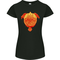 Pug Finger Flip Offensive Funny Dog Womens Petite Cut T-Shirt Black