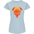 Pug Finger Flip Offensive Funny Dog Womens Petite Cut T-Shirt Light Blue