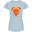 Pug Finger Flip Offensive Funny Dog Womens Petite Cut T-Shirt Light Blue