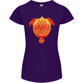 Pug Finger Flip Offensive Funny Dog Womens Petite Cut T-Shirt Purple