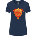 Pug Finger Flip Offensive Funny Dog Womens Wider Cut T-Shirt Navy Blue