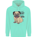 Pug I Didn't Fart My Butt Blew You a Kiss Childrens Kids Hoodie Peppermint