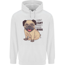 Pug I Didn't Fart My Butt Blew You a Kiss Childrens Kids Hoodie White