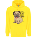 Pug I Didn't Fart My Butt Blew You a Kiss Childrens Kids Hoodie Yellow