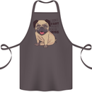 Pug I Didn't Fart My Butt Blew You a Kiss Cotton Apron 100% Organic Dark Grey