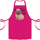 Pug I Didn't Fart My Butt Blew You a Kiss Cotton Apron 100% Organic Pink