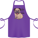 Pug I Didn't Fart My Butt Blew You a Kiss Cotton Apron 100% Organic Purple