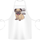 Pug I Didn't Fart My Butt Blew You a Kiss Cotton Apron 100% Organic White