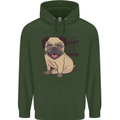 Pug I Didn't Fart My Butt Blew You a Kiss Mens 80% Cotton Hoodie Forest Green