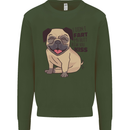 Pug I Didn't Fart My Butt Blew You a Kiss Mens Sweatshirt Jumper Forest Green