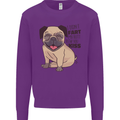 Pug I Didn't Fart My Butt Blew You a Kiss Mens Sweatshirt Jumper Purple
