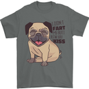 Pug I Didn't Fart My Butt Blew You a Kiss Mens T-Shirt Cotton Gildan Charcoal