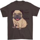 Pug I Didn't Fart My Butt Blew You a Kiss Mens T-Shirt Cotton Gildan Dark Chocolate