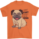 Pug I Didn't Fart My Butt Blew You a Kiss Mens T-Shirt Cotton Gildan Orange