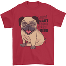 Pug I Didn't Fart My Butt Blew You a Kiss Mens T-Shirt Cotton Gildan Red