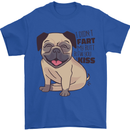 Pug I Didn't Fart My Butt Blew You a Kiss Mens T-Shirt Cotton Gildan Royal Blue