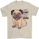 Pug I Didn't Fart My Butt Blew You a Kiss Mens T-Shirt Cotton Gildan Sand