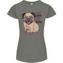 Pug I Didn't Fart My Butt Blew You a Kiss Womens Petite Cut T-Shirt Charcoal