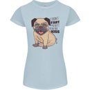 Pug I Didn't Fart My Butt Blew You a Kiss Womens Petite Cut T-Shirt Light Blue