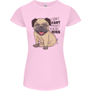Pug I Didn't Fart My Butt Blew You a Kiss Womens Petite Cut T-Shirt Light Pink
