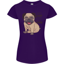 Pug I Didn't Fart My Butt Blew You a Kiss Womens Petite Cut T-Shirt Purple