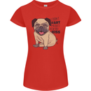 Pug I Didn't Fart My Butt Blew You a Kiss Womens Petite Cut T-Shirt Red
