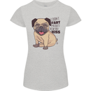 Pug I Didn't Fart My Butt Blew You a Kiss Womens Petite Cut T-Shirt Sports Grey