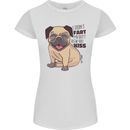 Pug I Didn't Fart My Butt Blew You a Kiss Womens Petite Cut T-Shirt White
