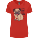 Pug I Didn't Fart My Butt Blew You a Kiss Womens Wider Cut T-Shirt Red