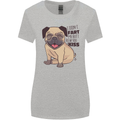 Pug I Didn't Fart My Butt Blew You a Kiss Womens Wider Cut T-Shirt Sports Grey