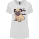Pug I Didn't Fart My Butt Blew You a Kiss Womens Wider Cut T-Shirt White