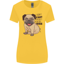 Pug I Didn't Fart My Butt Blew You a Kiss Womens Wider Cut T-Shirt Yellow
