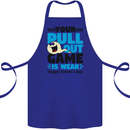 Pull Out Game Funny Offensive Fathers Day Cotton Apron 100% Organic Royal Blue