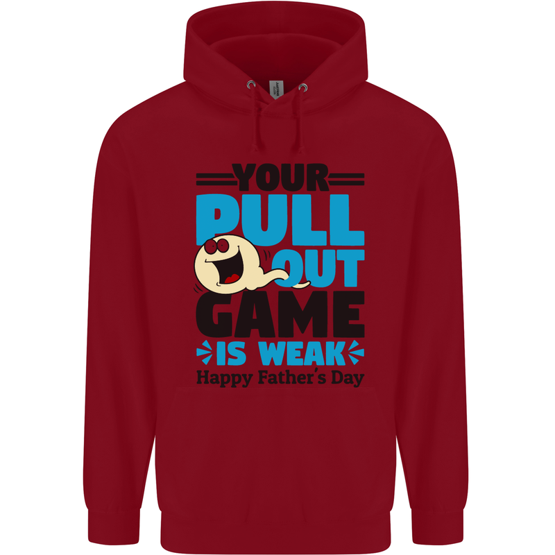 Pull Out Game Funny Offensive Fathers Day Mens 80% Cotton Hoodie Red