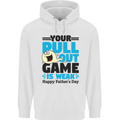 Pull Out Game Funny Offensive Fathers Day Mens 80% Cotton Hoodie White
