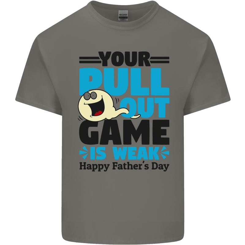 Pull Out Game Funny Offensive Fathers Day Mens Cotton T-Shirt Tee Top Charcoal