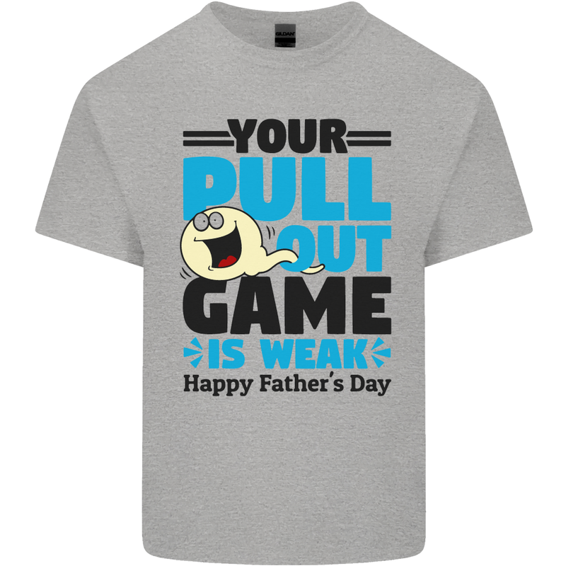 Pull Out Game Funny Offensive Fathers Day Mens Cotton T-Shirt Tee Top Sports Grey