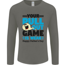 Pull Out Game Funny Offensive Fathers Day Mens Long Sleeve T-Shirt Charcoal