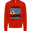 Pull Out Game Funny Offensive Fathers Day Mens Sweatshirt Jumper Bright Red