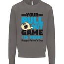 Pull Out Game Funny Offensive Fathers Day Mens Sweatshirt Jumper Charcoal