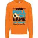 Pull Out Game Funny Offensive Fathers Day Mens Sweatshirt Jumper Orange
