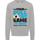 Pull Out Game Funny Offensive Fathers Day Mens Sweatshirt Jumper Sports Grey