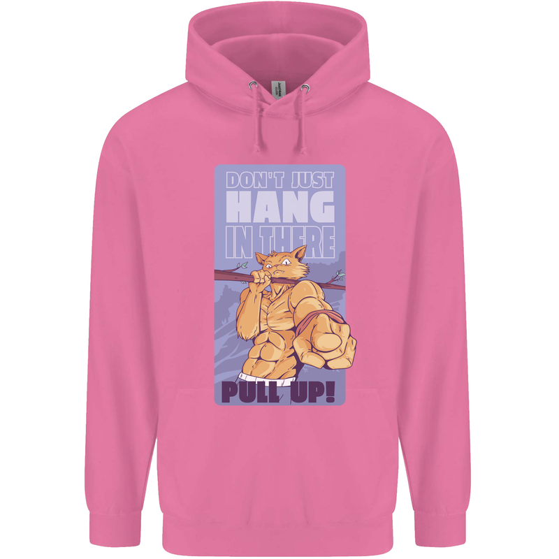 Pull Up Funny Cat Gym Training Childrens Kids Hoodie Azalea