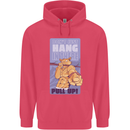 Pull Up Funny Cat Gym Training Childrens Kids Hoodie Heliconia