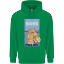 Pull Up Funny Cat Gym Training Childrens Kids Hoodie Irish Green