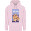 Pull Up Funny Cat Gym Training Childrens Kids Hoodie Light Pink