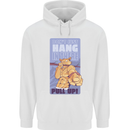 Pull Up Funny Cat Gym Training Childrens Kids Hoodie White